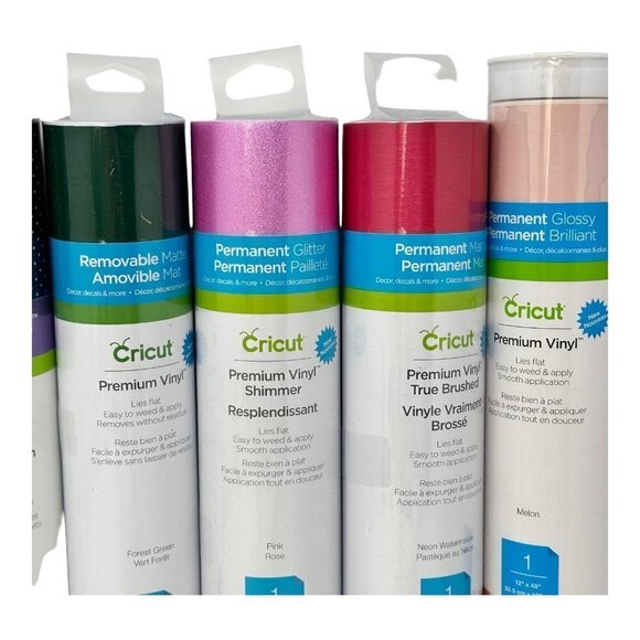 Cricut lot Vinyl HTV Iron On Permanent Glitter Pen Set Pink Green Floral Gift - Picture 4 of 8